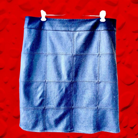 Adrienne Vittadini Studio Black Skirt Knee Length Stitched Pattern - Picture 6 of 13